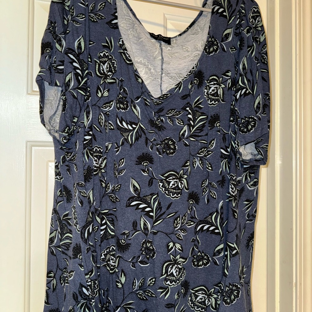 Floral Blue Women's Top